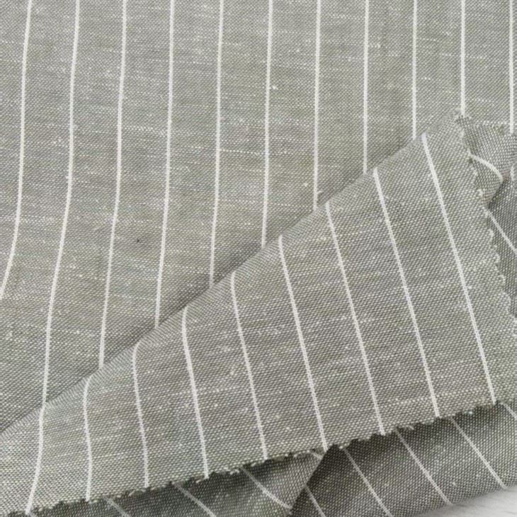 Linen Cotton Yarn-Dyed Stripe Soft Fabric