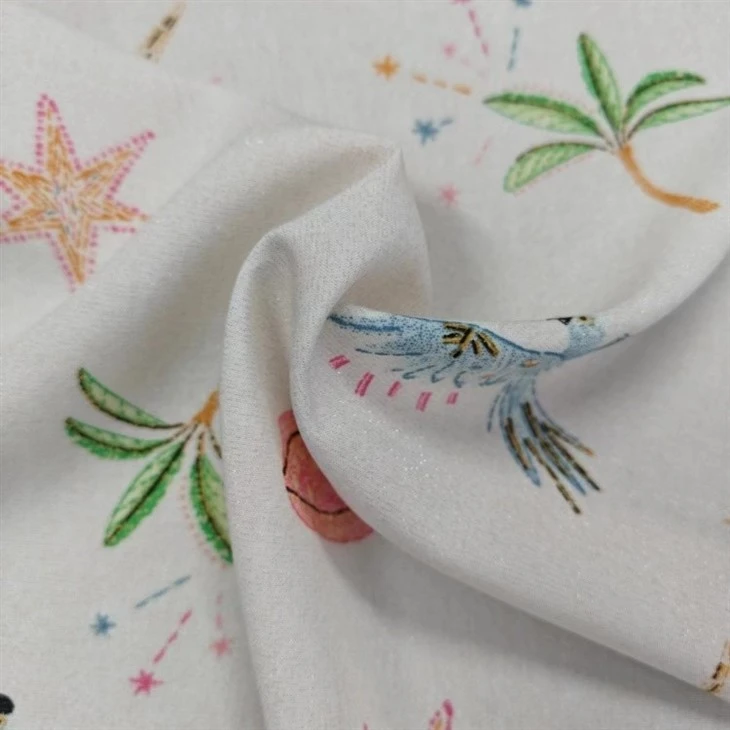 viscose lurex with print fabric